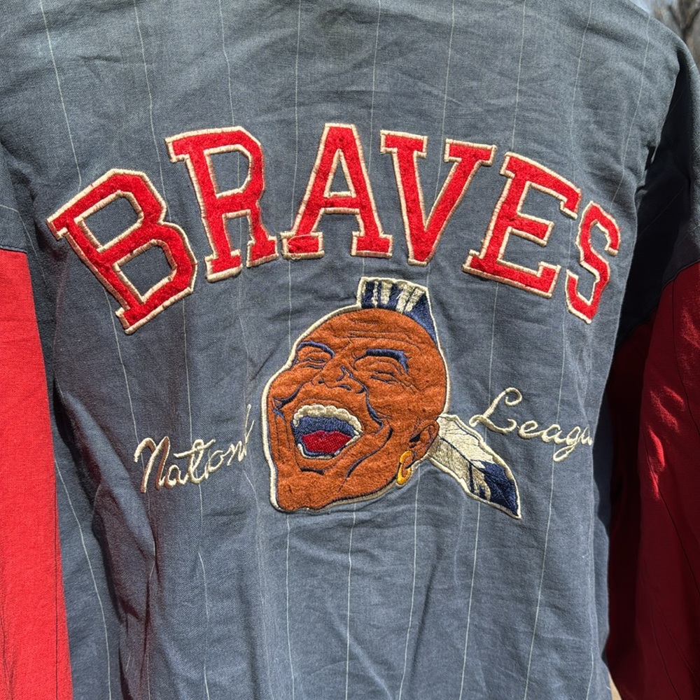 Vintage Atlanta Braves XL  1991 Zip Up Baseball Jacket As Is